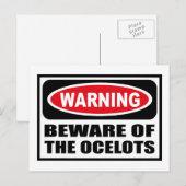 Avertissement ATTENTION DE LA Carte Postale OCELOT (Devant / Derrière)