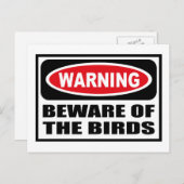 Avertissement ATTENTION DE LA Carte postale OISEAU (Devant / Derrière)