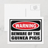 Avertissement ATTENTION DE LA GUINEA PIGS Carte po (Devant / Derrière)