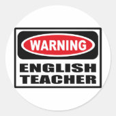 Avertissement Autocollant ENSEIGNANT ANGLAIS (Devant)