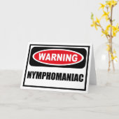 Avertissement Carte de voeux NYMPHOMANIAC (Fleur jaune)