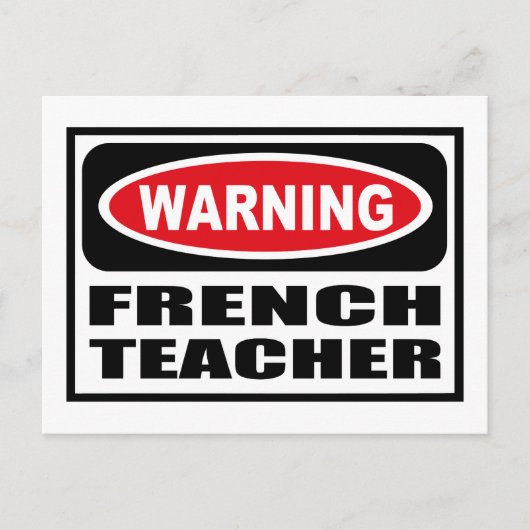 Avertissement Carte postale ENSEIGNANT FRANÇAIS (Devant)