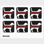 AVERTISSEMENT CHIEN AUTOCOLLANT CARRÉ (Feuille)