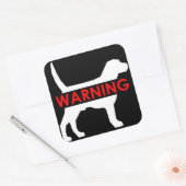 AVERTISSEMENT CHIEN AUTOCOLLANT CARRÉ (Enveloppe)