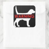 AVERTISSEMENT CHIEN AUTOCOLLANT CARRÉ (Sac)