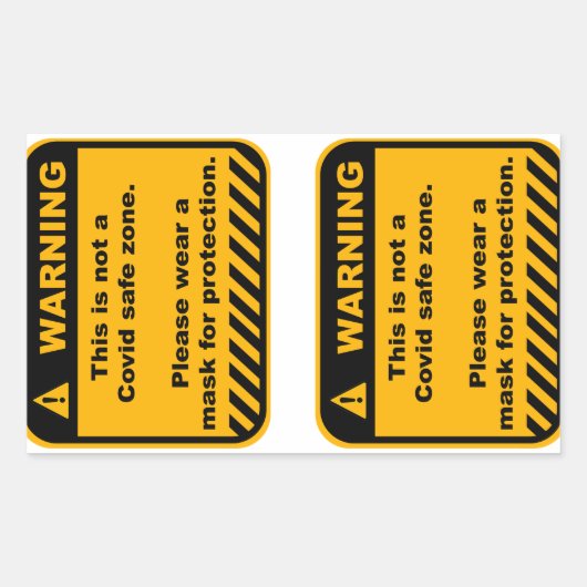 Avertissement Covid zone papier autocollant (Devant)