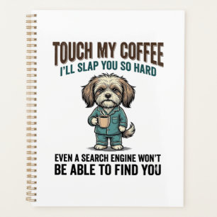 Avertissement de café de chien drôle Dessin de gra
