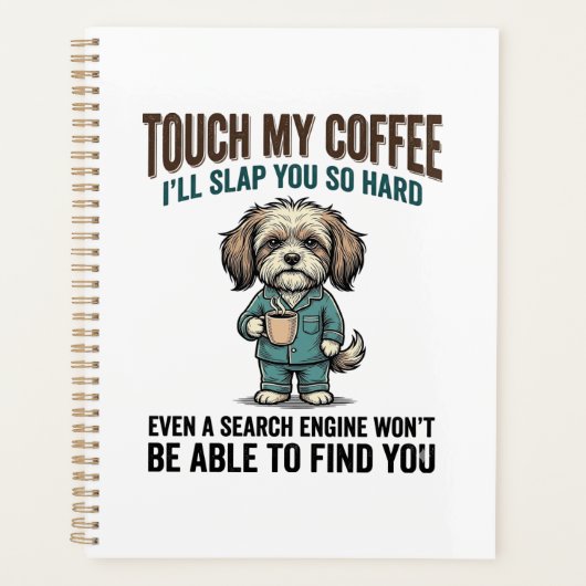 Avertissement de café de chien drôle Dessin de gra (Devant)