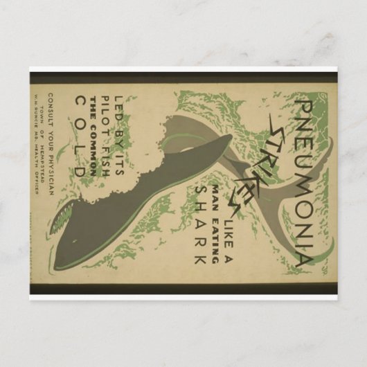 Avertissement de carte postale sur la pneumonie (Devant)