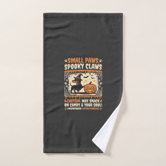 Avertissement de chien de Dachshund d'Halloween ef (Serviette à main)