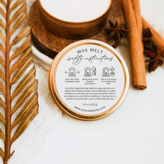 Avertissement de la cire Étiquette Wax Warmer Care