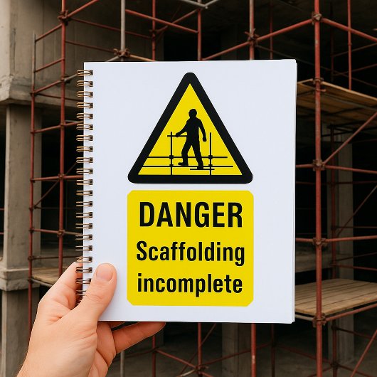 Avertissement de site incomplet de l'échafaudage d