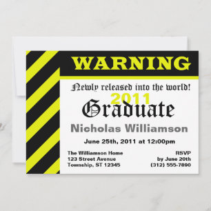 AVERTISSEMENT : Diplômé - Invitations de fête