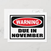 Avertissement DUE EN NOVEMBRE Carte postale (Devant / Derrière)