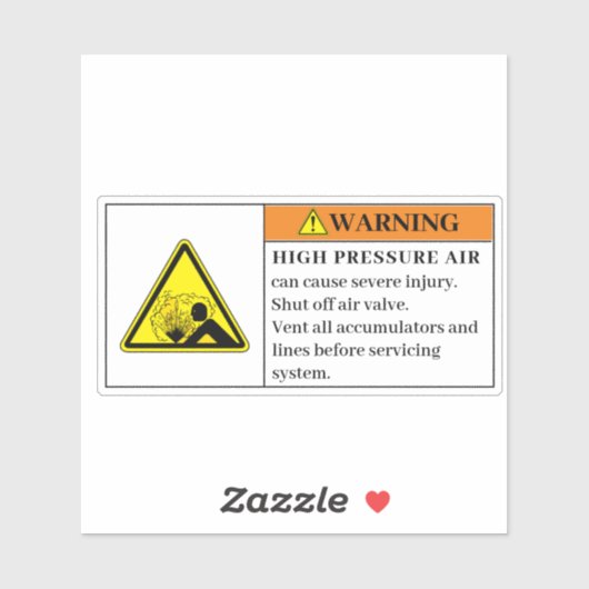 Avertissement Étiquette à haute pression (Feuille)