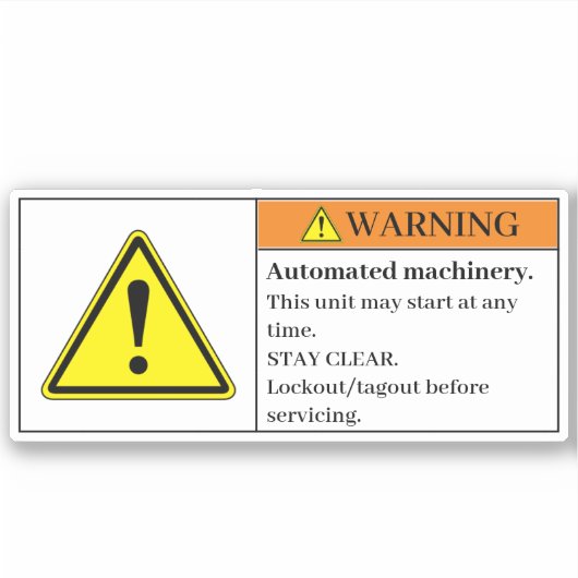 Avertissement Étiquette automatique de machines (Devant)