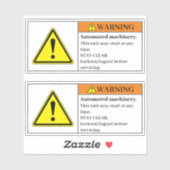 Avertissement Étiquette automatique de machines (Feuille)