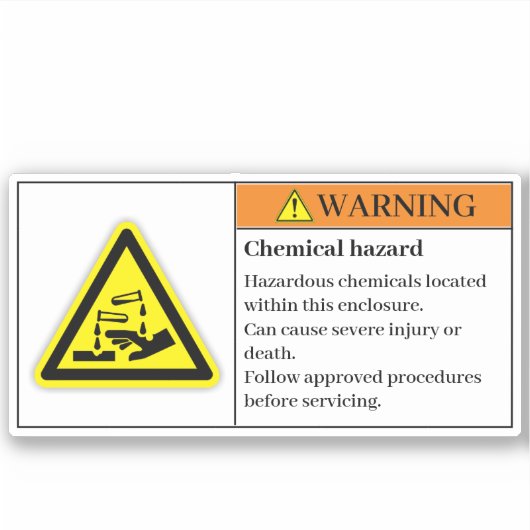 Avertissement Étiquette de danger chimique (Devant)