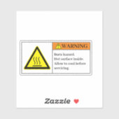 Avertissement Étiquette de risque de brûlure (Feuille)