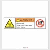 Avertissement Étiquette de surface chaude (Feuille)