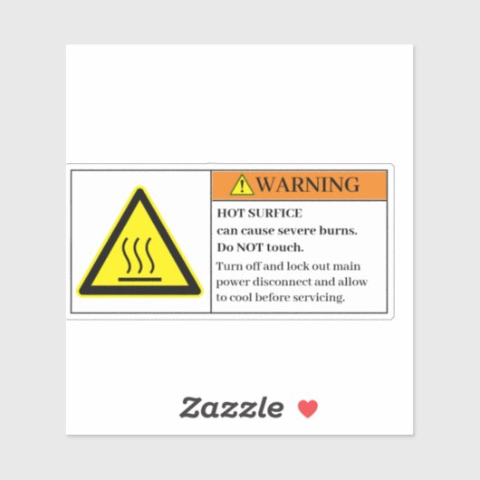 Avertissement Étiquette de surface chaude (Feuille)