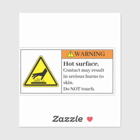 Avertissement Étiquette de surface chaude (Feuille)