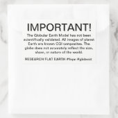 AVERTISSEMENT ÉTIQUETTE POUR GLOBES. Recherche sur (Sac)