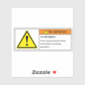 Avertissement Éviter le Étiquette de blessure (Feuille)