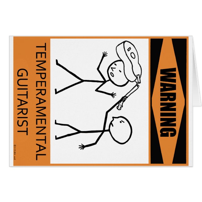 Avertissement Guitariste Temperamental (Devant horizontal)