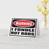 Avertissement I FONDLE HOT RODS Carte de voeux (Fleur jaune)