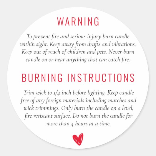 Avertissement Instructions de brûlure Étiquette de (Devant)