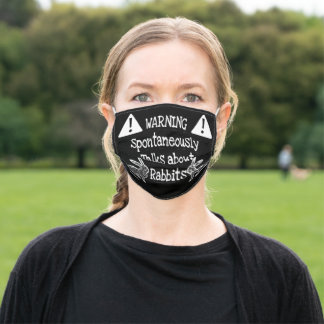 Avertissement Masque visage en tissu lapins avec f