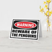 Avertissement MÉFIEZ DE LA Carte de voeux PENGUINS (Fleur jaune)