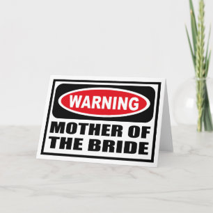 Avertissement MÈRE DE LA BRIDE Carte de voeux