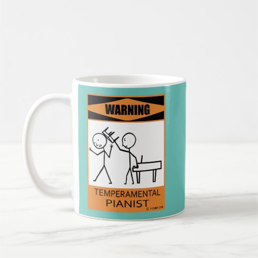 Avertissement Pianiste Temperamental Coffee Mug (Gauche)