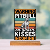 Avertissement Pitbull Bisous à venir Design de chi (Neutre)