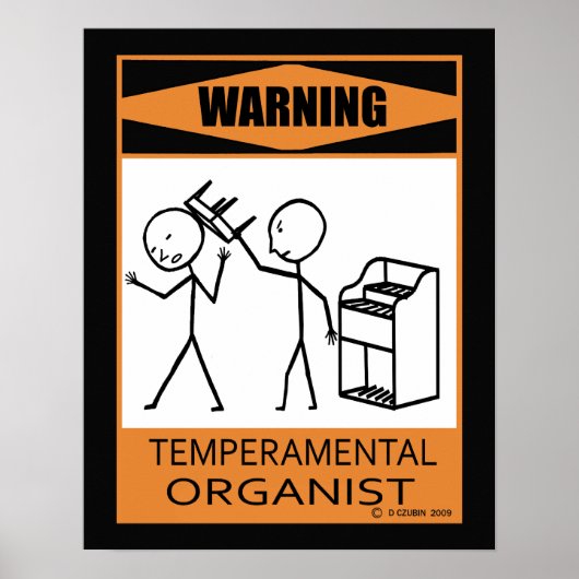 Avertissement Poster de l'organisateur Temperament (Devant)
