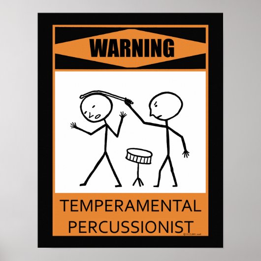 Avertissement Poster de percussionniste temporaire (Devant)