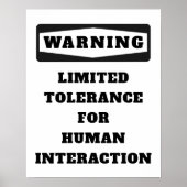 Avertissement Poster de tolérance limitée (Devant)