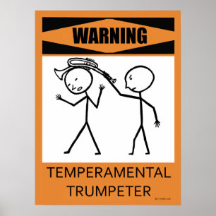 Avertissement Poster de trompette tempéré