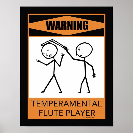 Avertissement Poster du lecteur de flute temporair (Devant)