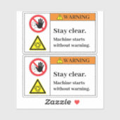 Avertissement Restez clair Étiquette (Feuille)