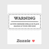 Avertissement : Sticker des sorts de défense activ (Feuille)