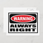 Avertissement TOUJOURS bonne carte postale (Devant / Derrière)