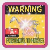 avertissement toxique pour les chevaux autocollant (Devant)