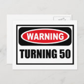 Avertissement TURNING 50 Carte postale (Devant / Derrière)