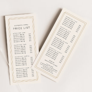 AVERY Chic Gouden en Zwarte Dubbel Frame Prijslijs Reclamekaart