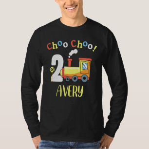 Avery Choo Choo Twee trein 2e verjaardag draaien 2 T-shirt