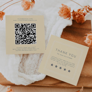 AVERY Eenvoudige Boter Gele QR Code Laat Een Revie Vierkante Visitekaartje