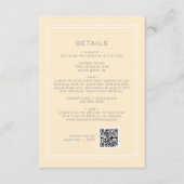 AVERY eenvoudige neutrale gele QR-code bruiloft de Informatiekaartje (Voorkant)